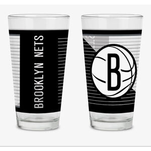 NEW Set of 2 NBA Brooklyn Nets Glasses 16oz